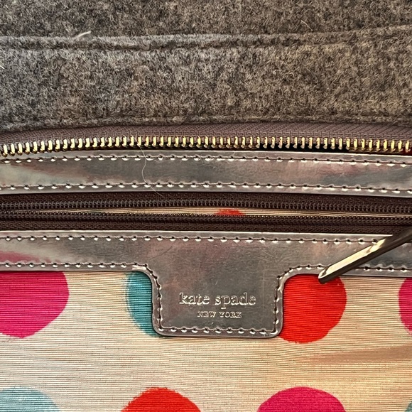 Gray Wool Kate Spade Hobo polka dot interior - Picture 9 of 9